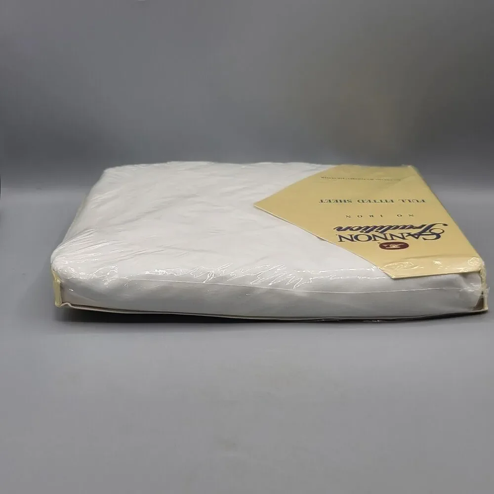 Cannon Tradition Full Fitted Sheet White Vanilla Creme Vintage Sealed